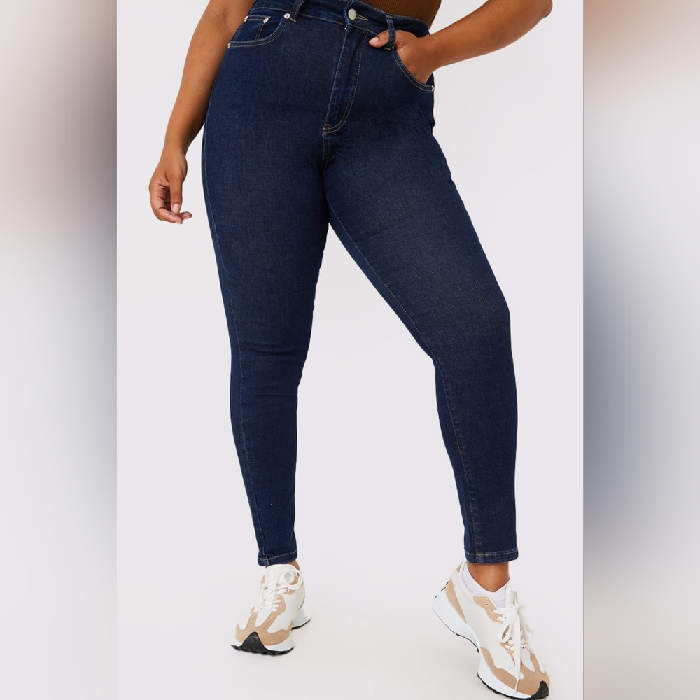 NWT Carys Whittaker IN THE STYLE Dark Blue Skinny Jeans Sz.8